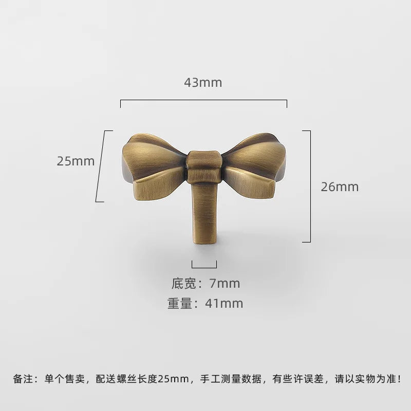 Pure Copper Furniture Handle Drawer Knob Solid Bow Shape Cabinet Door Cupboard Wardrobe Handles Door Pulls Hardware Diy
