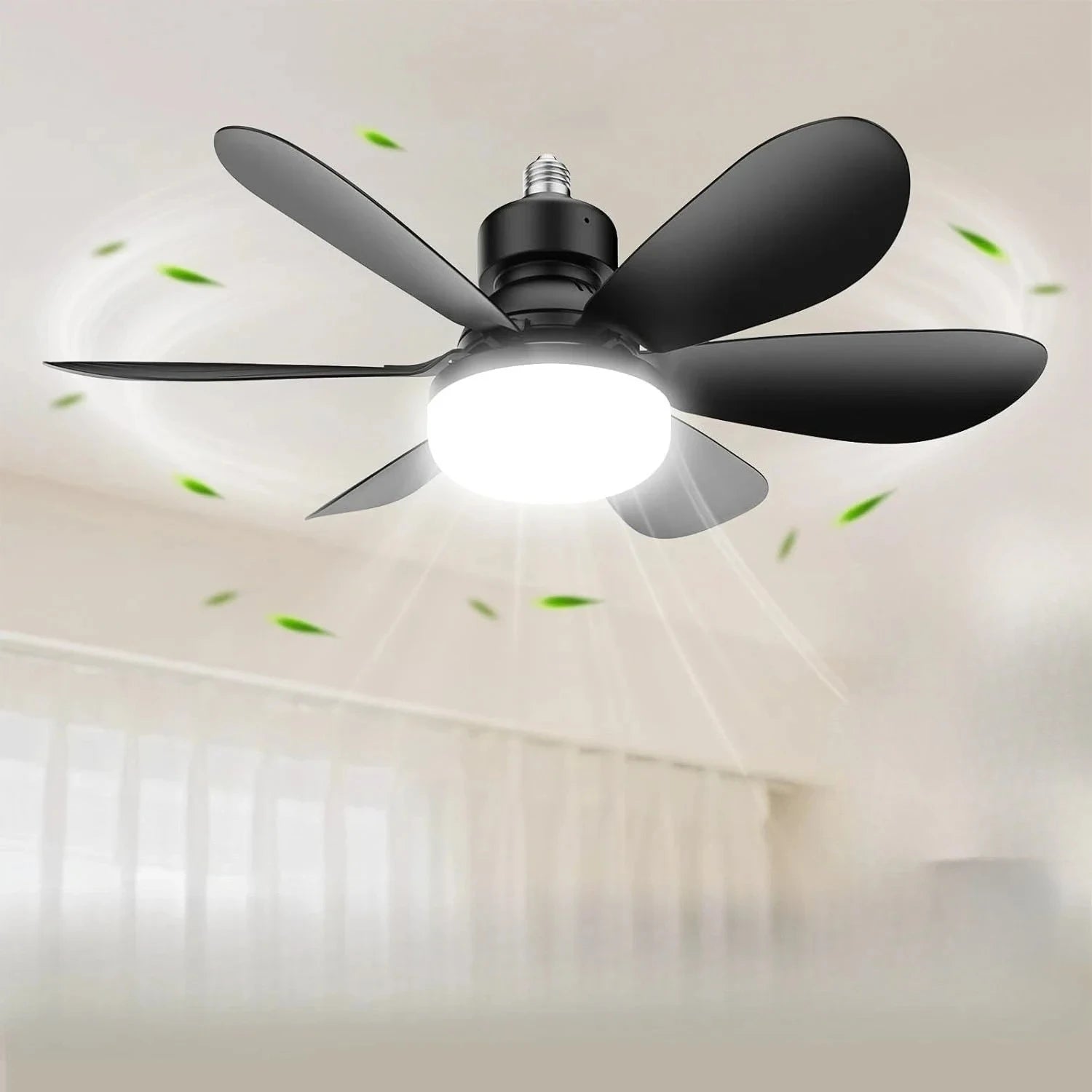 LED 30W Ceiling Fan Light E27 with Remote Control for Dimming Suitable for Living Room Study Household Use 85-265V