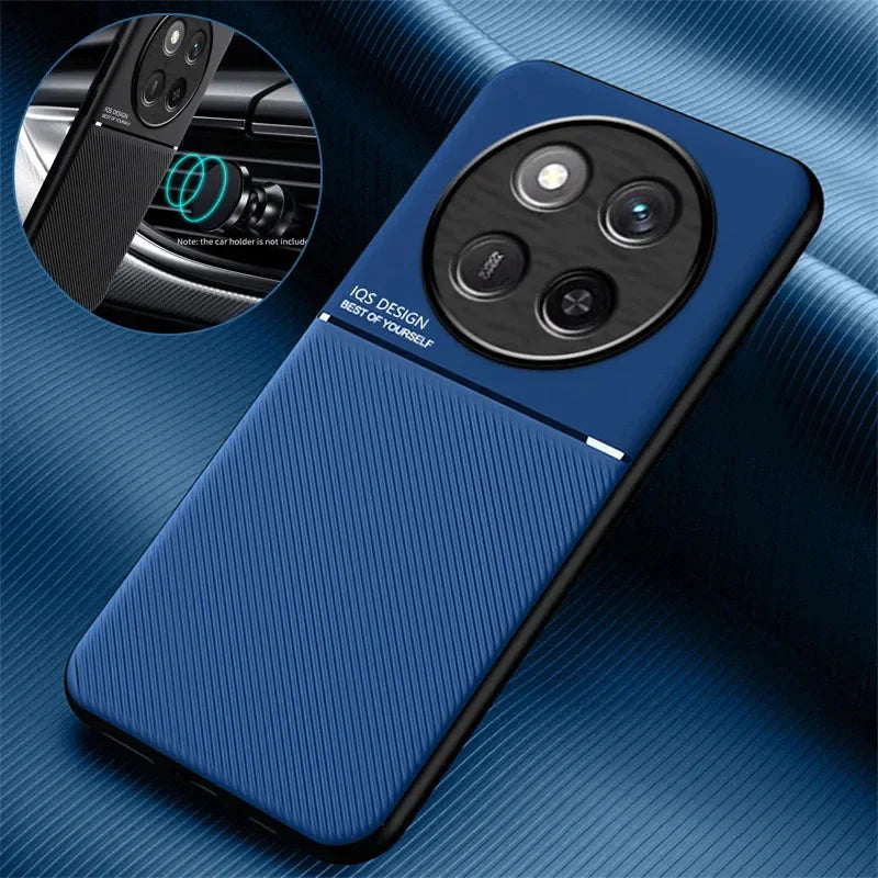 For Honor Magic7 Lite 5G Case Leather Car Magnetic Holder Shockproof Coque Magic 7Lite Soft TPU Frame Protect Cover Full Wrapped