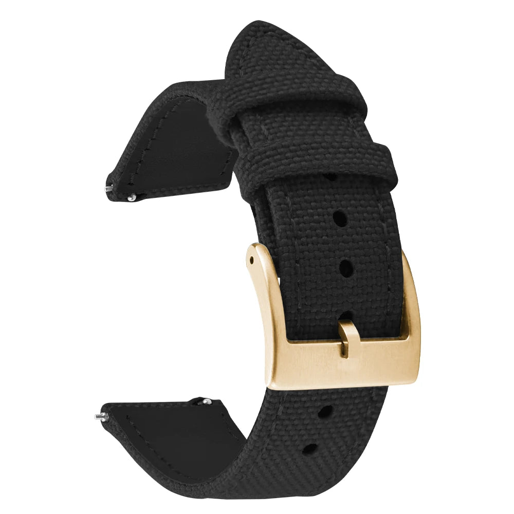 18mm 20mm 22mm Nylon Watch Strap Two-Sided Leather and Sailcloth Watch bands Quick Release Wristbands Sport Belt for Men Women