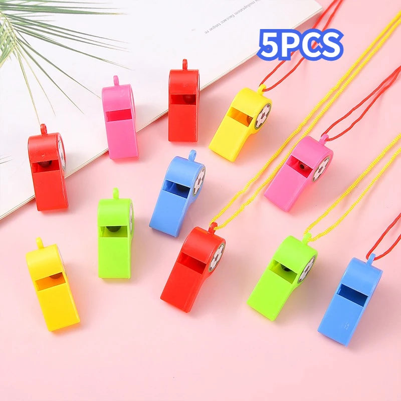 24 silbatos deportivos de plástico colorido, silbatos para animadoras, silbatos para árbitros Cheering whistle apito de torcida