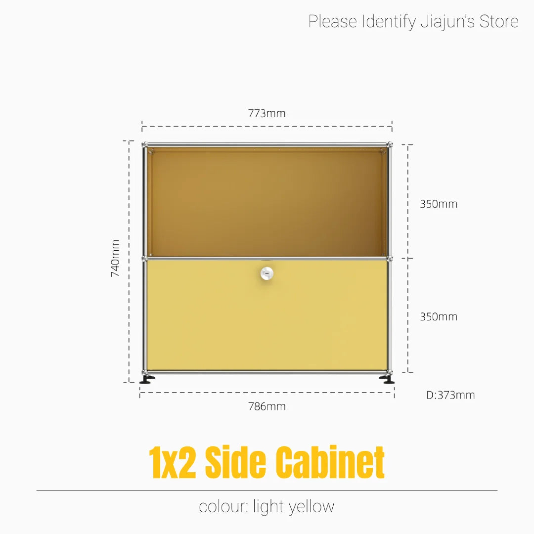 Modern Steel Flip Door Cabinet｜2-Tier Modular Storage Unit｜Custom Color Metal Organizer for Entryway, Living Room or Office