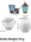Eid Ornaments Candle Jar Silicone Mold DIY Hexagon Star Moon Relief Jewelry Storage Box Crafts Making Plaster Resin Clay Molds