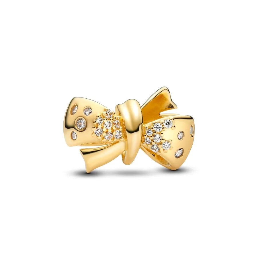 Gold Plated CZ Charms Fit Original Bracelet 925 Sterling Silver Core Heart Star Flower Dangle Beads Luxury DIY Jewelry Gift