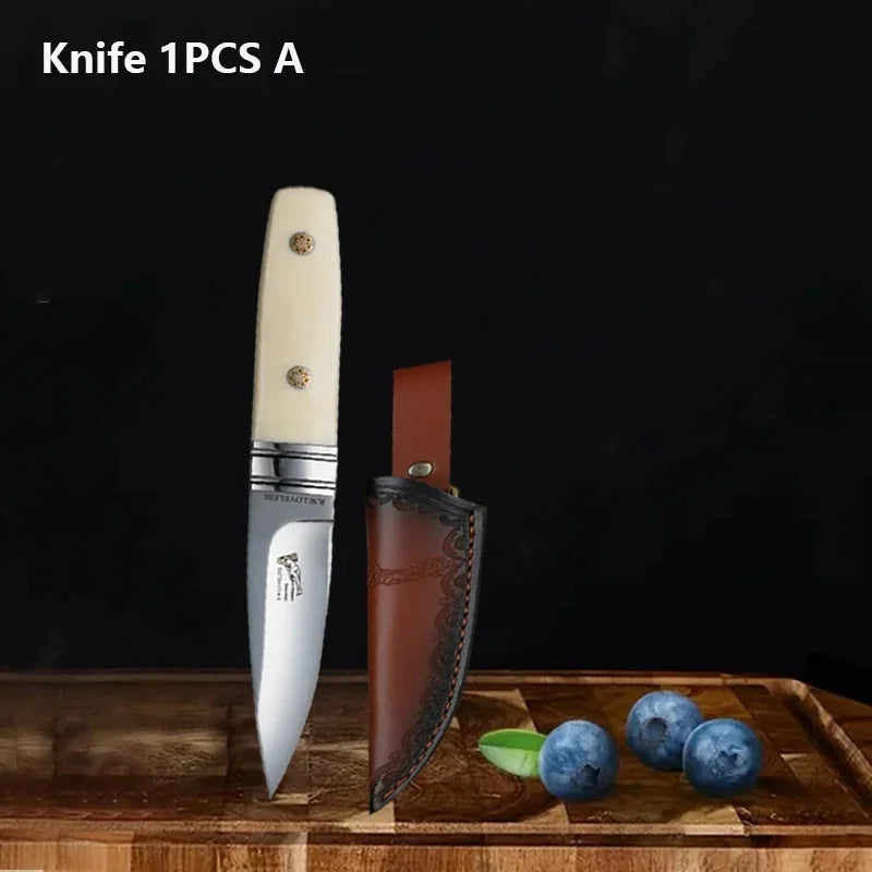 WXCOO Multifunctional Steak Knife Durable Stainless Steel with Sheath Meat Cutting BBQ Chef Fruit Knife Cooking and Slicing Tool