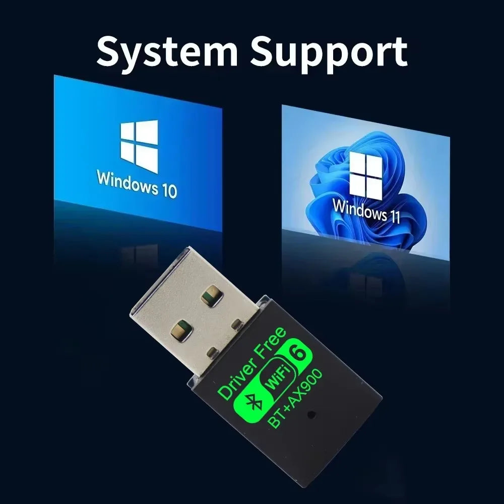 AX900 Wifi 6 Mini USB Dongle Network Card BT 5.4 Receiver Dongle For Win 10/11 PC Dual Band 2.4G/5Ghz