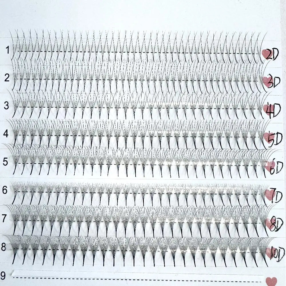 1000Fans Mix Thin Root Narrow Pointy Base Premade Fans Eyelash Extension 5D 6D 8D 10D Narrow Volume Fan Promade Ready Fan Lashes