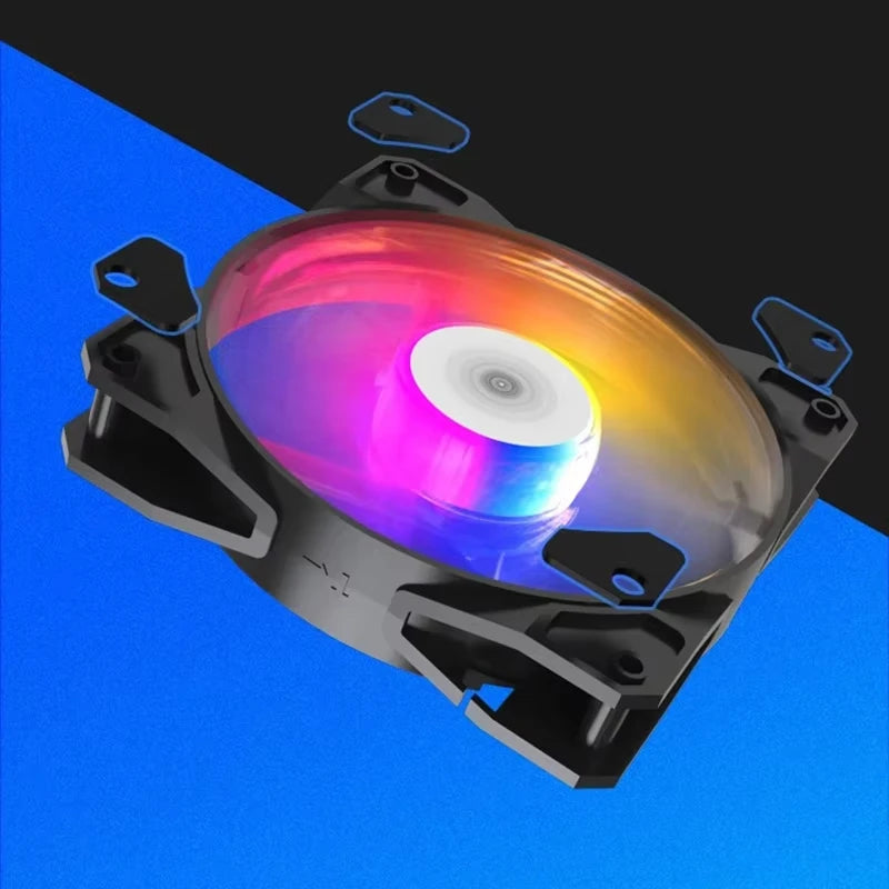 COOLCIRC P16 120mm RGB LED PC Case Fan Rainbow Heatsink 12V 4Pin 12CM CPU Cooler Silent Cooling Fan Low Noise Cooling Ventilador