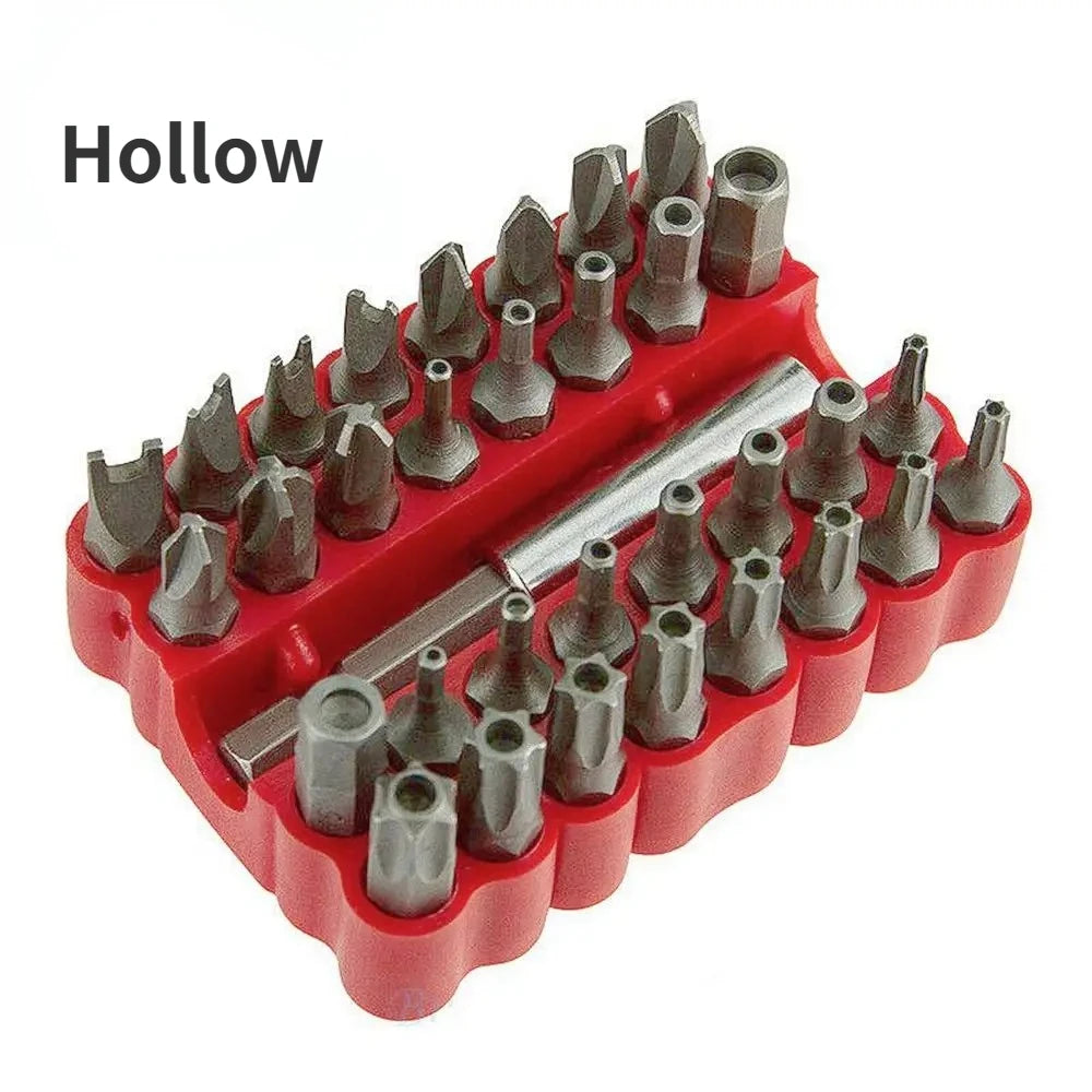 Krachtige 33Pcs 1/4" 6.35mm Magnetic Holder Drill Tools Screws Security Tamper Proof Spanner Star Hex Torx Wing Screwdriver Bits
