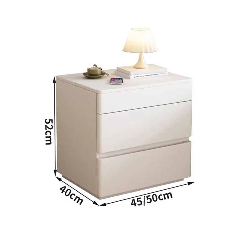Cream Nordic Bedside Table With Secret Compartment Safe Modern Minimalist Nightstands Rustic Glamour Table De Chevet Furnitures