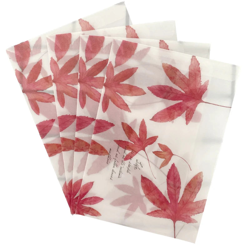 20pcs/lot 16*11cm sulfuric acid paper envelope leaves pattern transparent window envelope for greeting cards cover