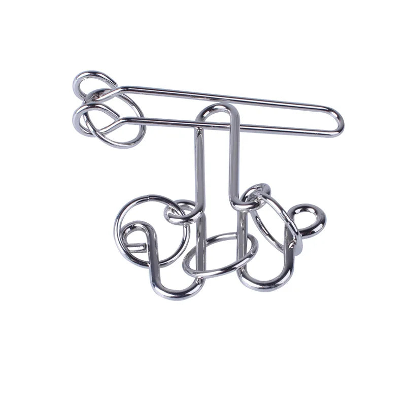 Classic Intelligence Metal Wire Puzzle Baffling Brain Teaser Magic Rings Puzzles Game for Adults Children