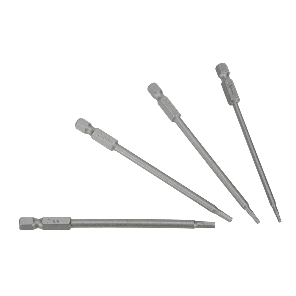 4Pcs/set Hex Screwdriver Bits 1/4" Hex Shank Magnetic Head Screw Driver Drill Bit 1.5/2.0/2.5/3.0mm Alloy Steel