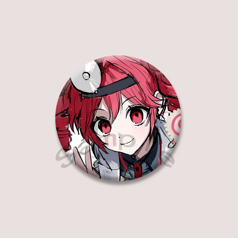 Kasane Teto Badge, Cute UTAU Anime Round Button Pin, Vocaloid Cosplay Brooch for Backpack Clothes, Collectible Gift for Fans