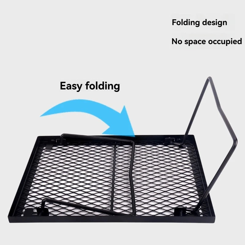Campfire Grill Grate Heavy Duty Over Fire Camp Grill Foldable Camp Fire Cooking Rack for Camping Barbecues Picnic