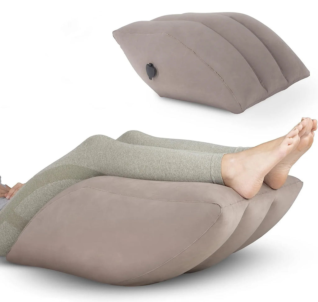 Inflatable Leg Elevation Pillow- Portable Wedge Pillow for Legs with Storage Bag, Versatile Leg Pillows for Elevation Blood Circ