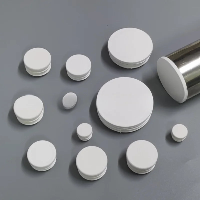 10pcs White square plastic pipe plug round cap tube end inner plug Furniture Leg Blanking hole dust cover Feet Protector  ﻿