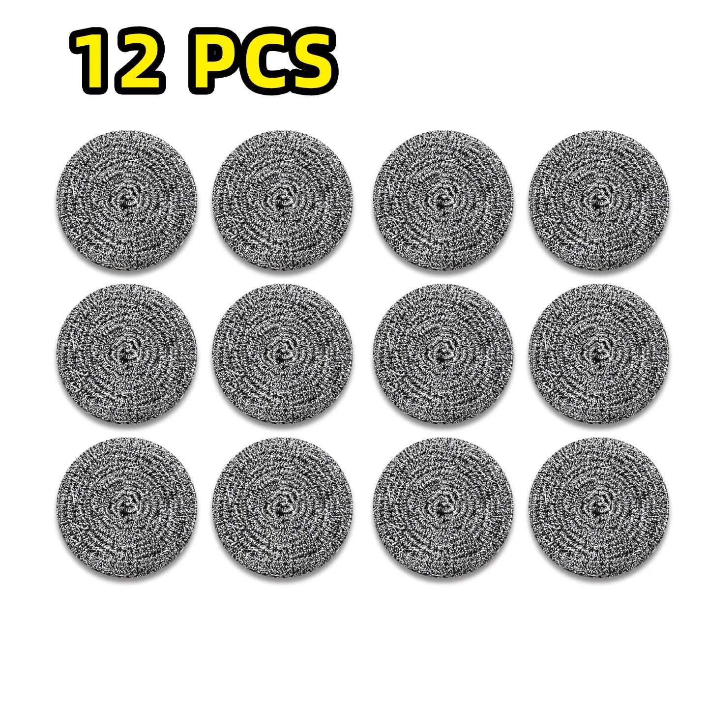 6/12Pcs Stainless Steel Scourer Rustproof No Scratch Scouring Pads Heavy Duty Deep Cleaning For Pots Pans Grill Sink Kitchen