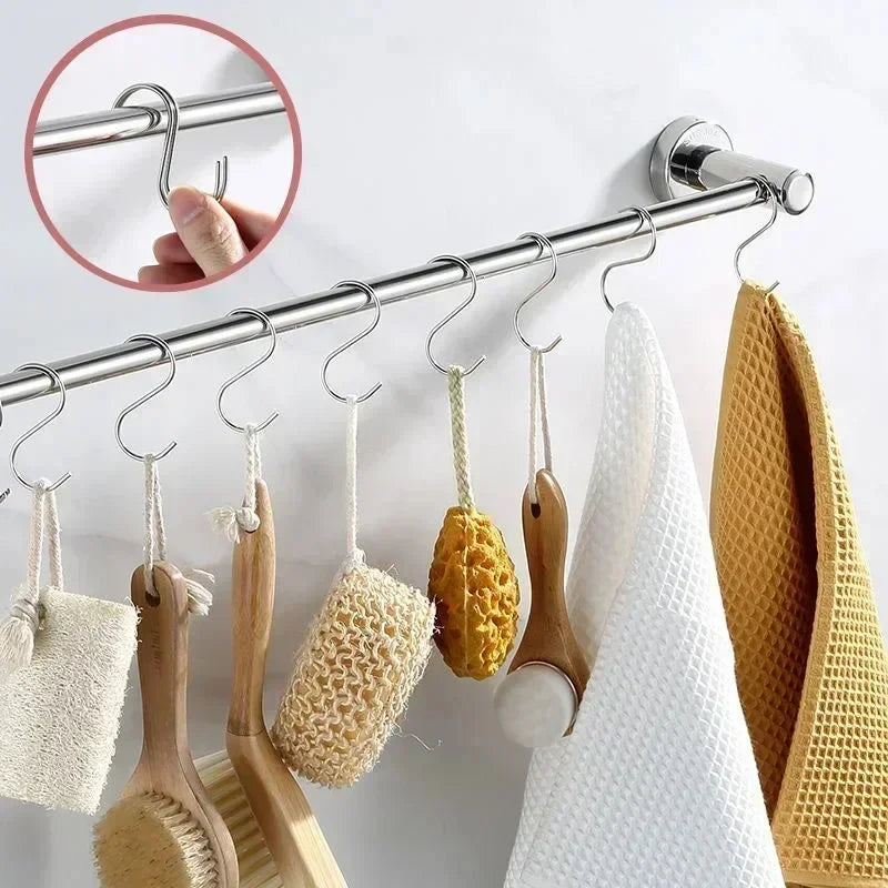 Premium stainless steel hooks, multifunctional hooks for clothes, bags, towels, homes, kitchens, and bathrooms 5pcs/10pcs