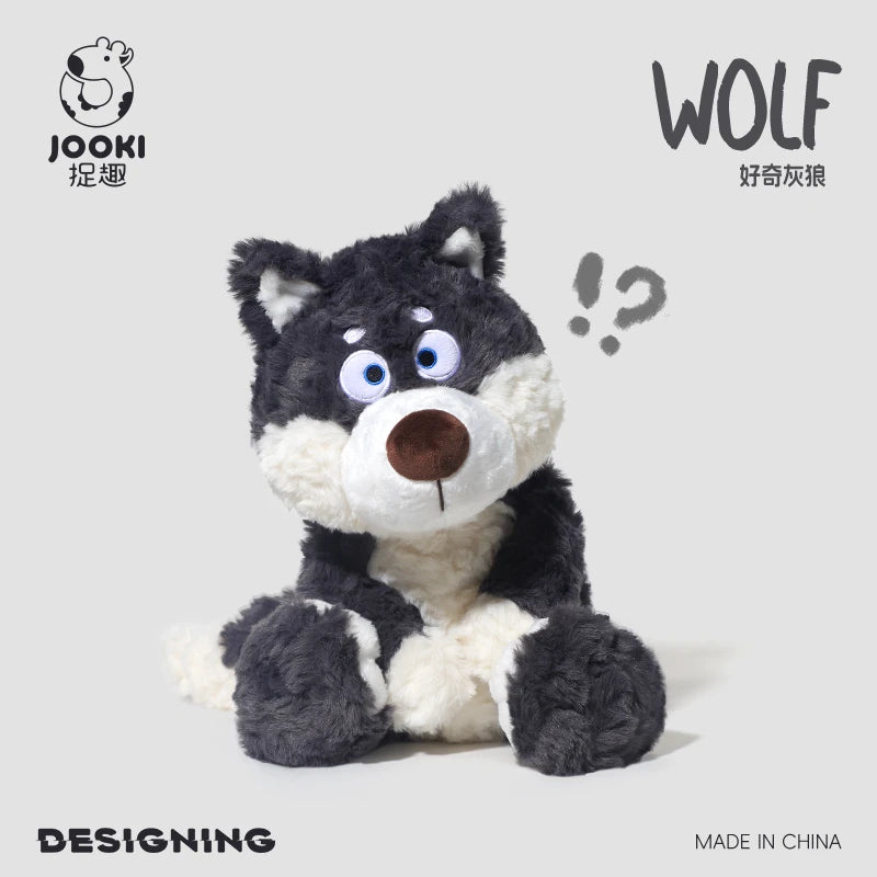 40cm Cute Gray Wolf Plush Toy Stuffed Animal Wolf Super Soft Plushie Doll Gift for Kids