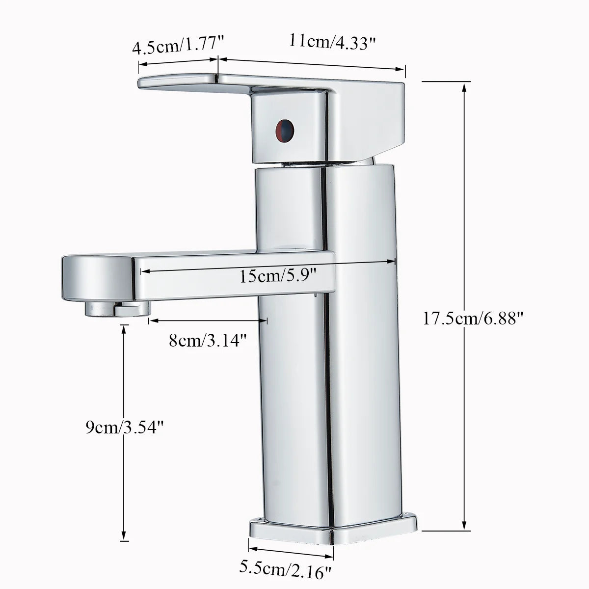 Chrome Single Handle Cold Hot Water Mixer Basin Faucet Sink Tap Deck Mount Single Hole  Bathroom Washing Tap