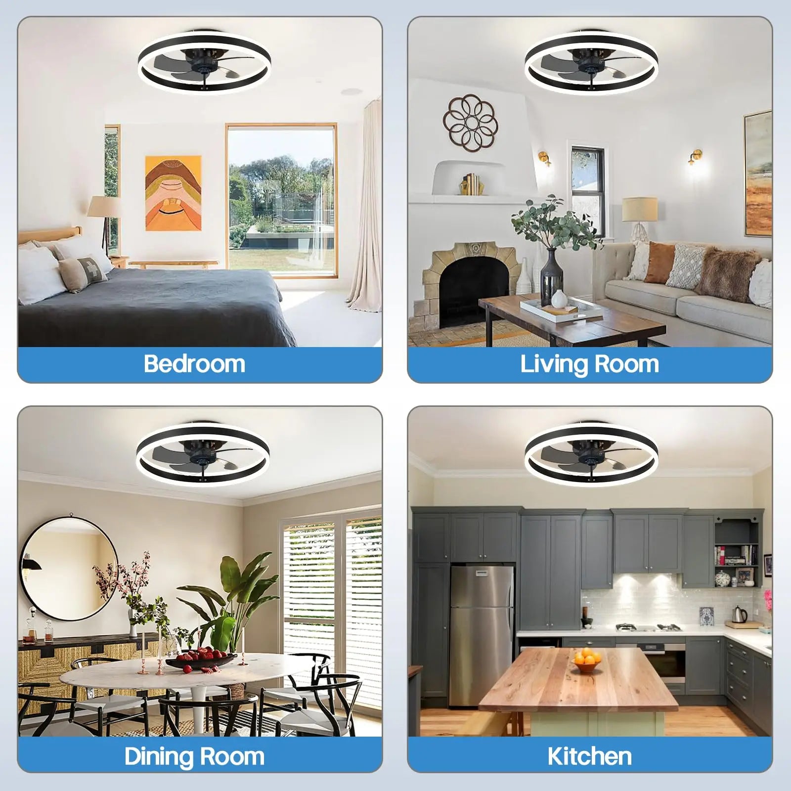 Modern Ceiling Fan (With Lighting) Silent LED Dimmable Ceiling Fan (With Remote Control) for Bedroom Study Dining Room,