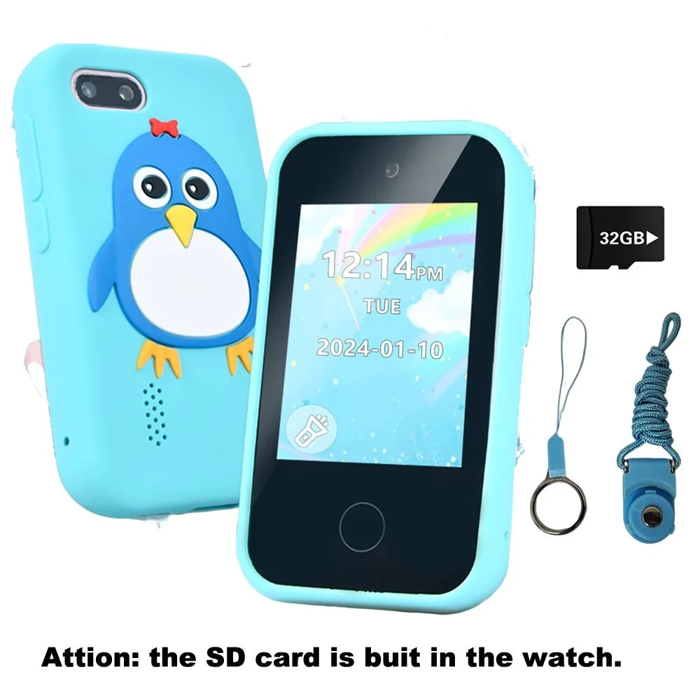Kids Smart Phone Camera Toy Phone 40+ Games Touch Screen Learning Toy For 3-12 Year Old Boys Girls MP3 Player Birthday Gifts