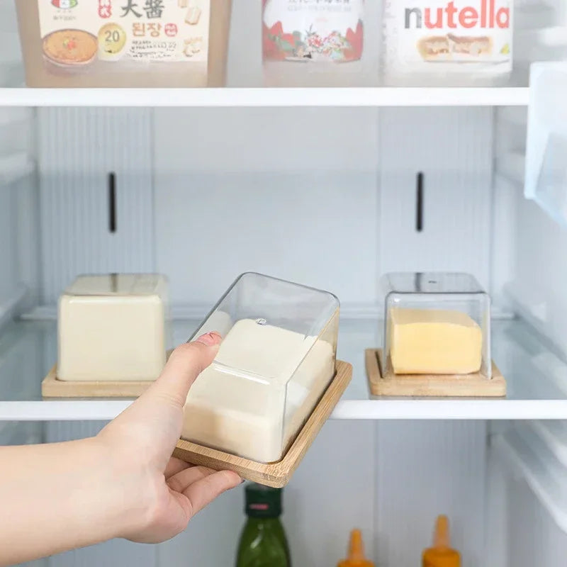 Butter Dish Butter Knife with Transparent Acrylic Cover Kitchen Butter Storage Container Box Butter Tableware Kitchen Supplies