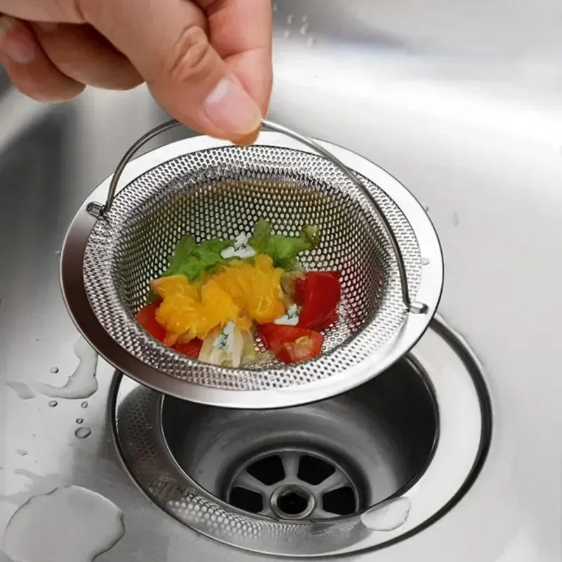 1Pc Stainless Steel Kitchen Sink Strainer Basket Anti-Clog Sink Drain Filter Mesh Net for Kitchen Bathroom,Food Residue Catcher