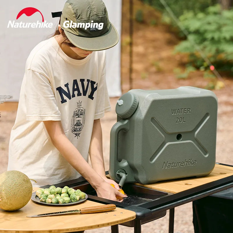 Naturehike Camping Water Bucket 12L/20L Portable Storage Tank Container PE Food Grade Picnic Water Pot With Faucet Outdoor Large