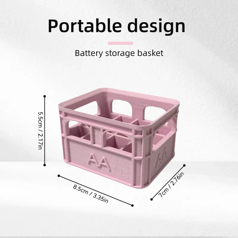 Retro industrial-style beer frame battery storage box, creative multi-functional large battery organizing basket, desktop decora