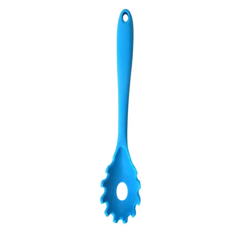 Silicone Pasta Noodle Colander Long Handle Spaghetti Spoon Noodle Scoop Colander Slot Spoon Nylon Drain Strainer Kitchen Gadget