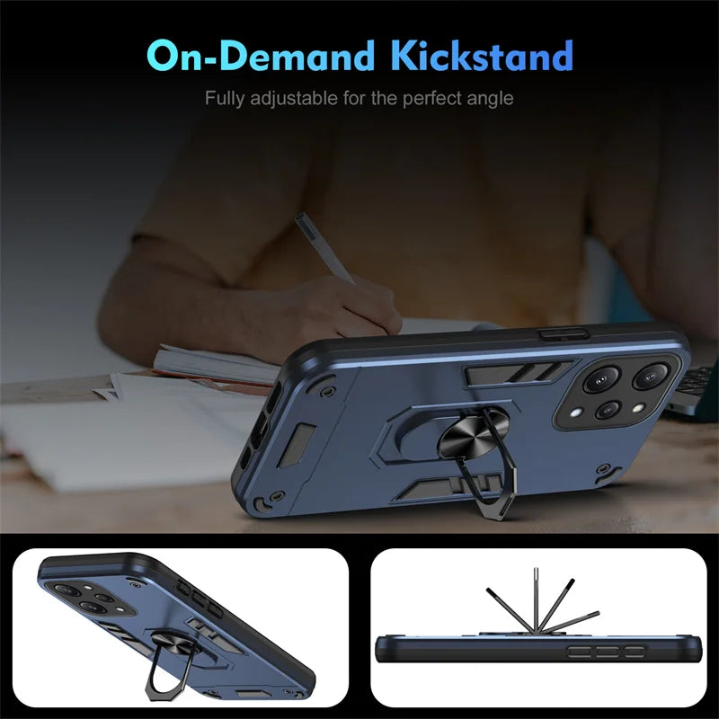 Funda For Xiaomi Redmi 12 4G 5G Case Camera Protect Armor Shockproof Phone Case For Redmy 12 Redmi12 Magnetic Holder Ring Cover