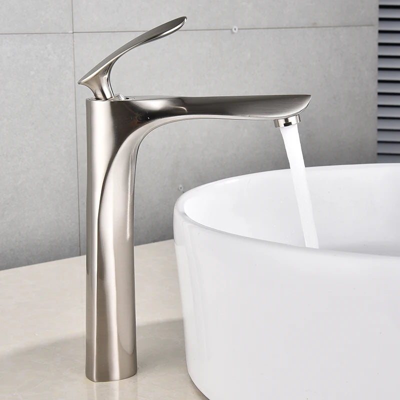 BAKALA New Design Brass Chrome Black Whte Golden Shite Single Handle Bathroom Sink Faucet Mixer Tap Basin Faucet  BR-2018A20