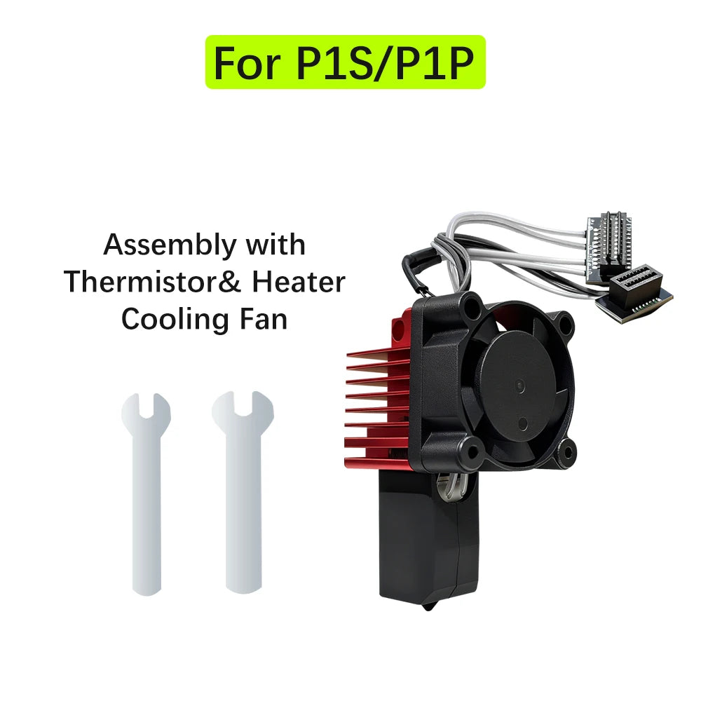 For Bambu Lab P1S Hotend Complete Assembly Upgrade Hardened Steel Extruder Kit For X1 X1C P1P P1S Fan Nozzle X1 Carbon Hot End