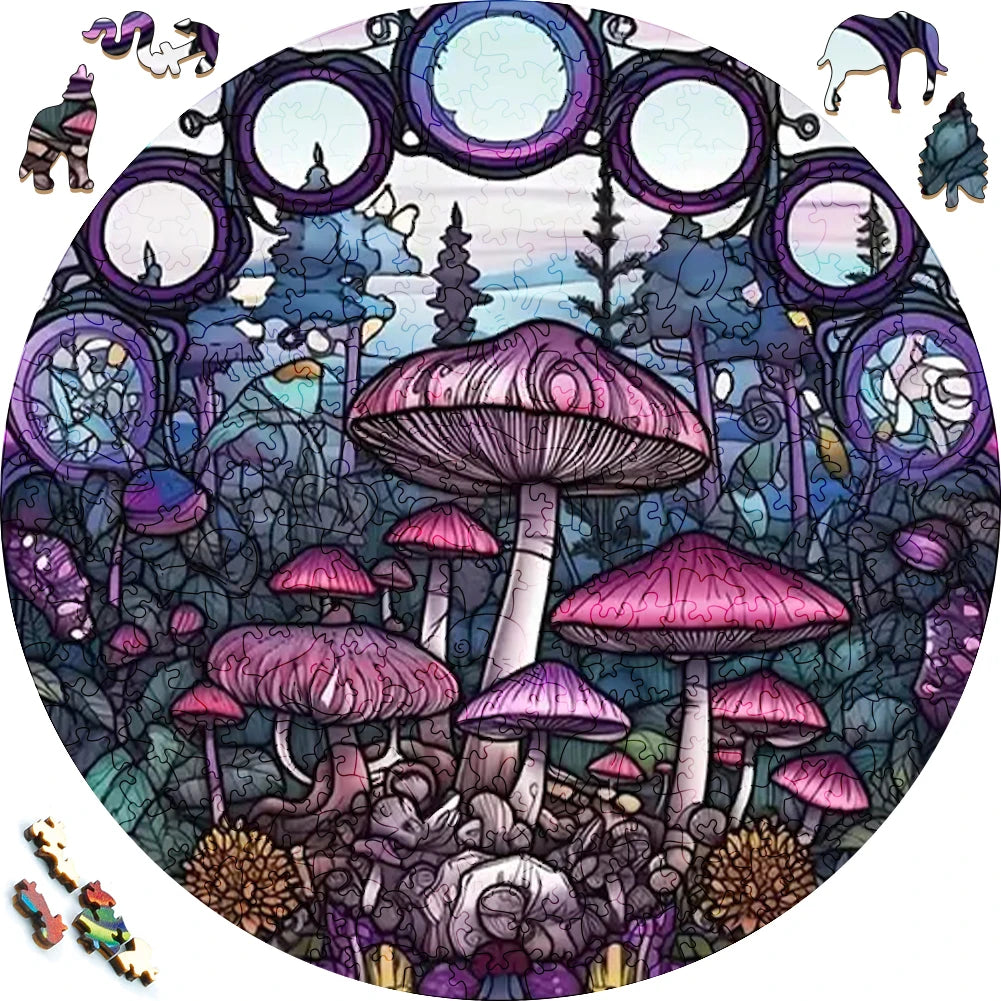 Wooden Puzzle Mandala Animal Jigsaw Puzzles For Kids Surprise Toys Creative Games Round Shaped Wood Puzzle With Educational game