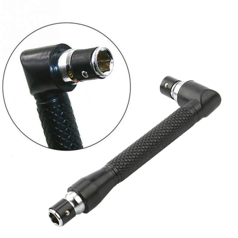 L Type 1/4 Hexagon Screwdriver Bit 90 Degree Double End Handle Black 6.35mm Wrench Tool for Matching Bits Set