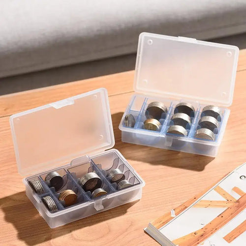 1PC Multifunctional Coin Storage Box With Random Blue Or Gray Inner Case For Collectible Coin Organization Home Office Accessory