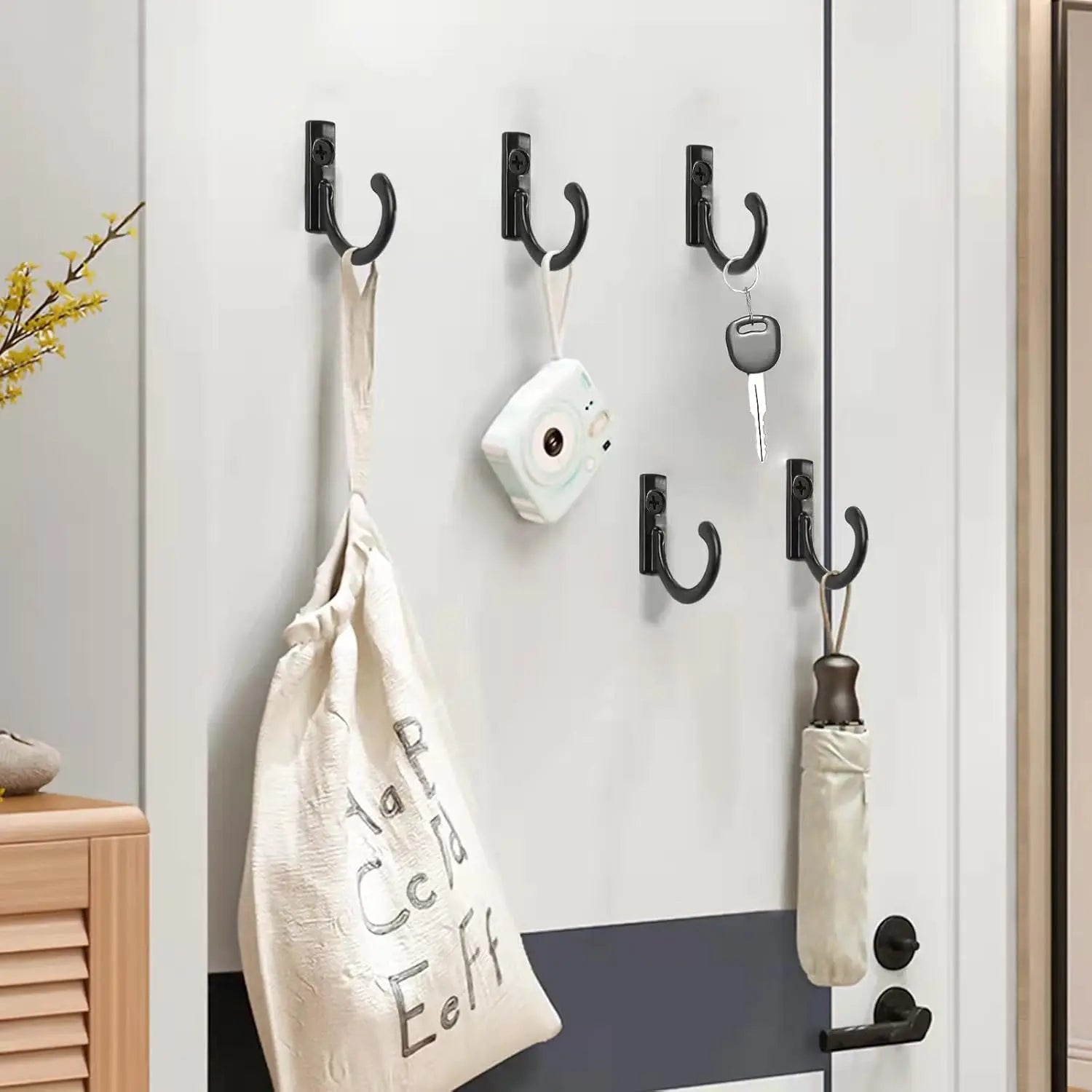20/10PCS Mini Hook with Screws Antique Alloy Door Wall Hooks Keys Hair Rope Hanging Storage Rack Bathroom Kitchen Accessories