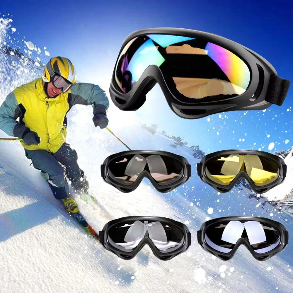 DIZETION 1Pc Winter Windproof Skiing Glasses Goggles Outdoor Sports Eyewear Glasses Ski Dustproof Lens Frame Sunglasses