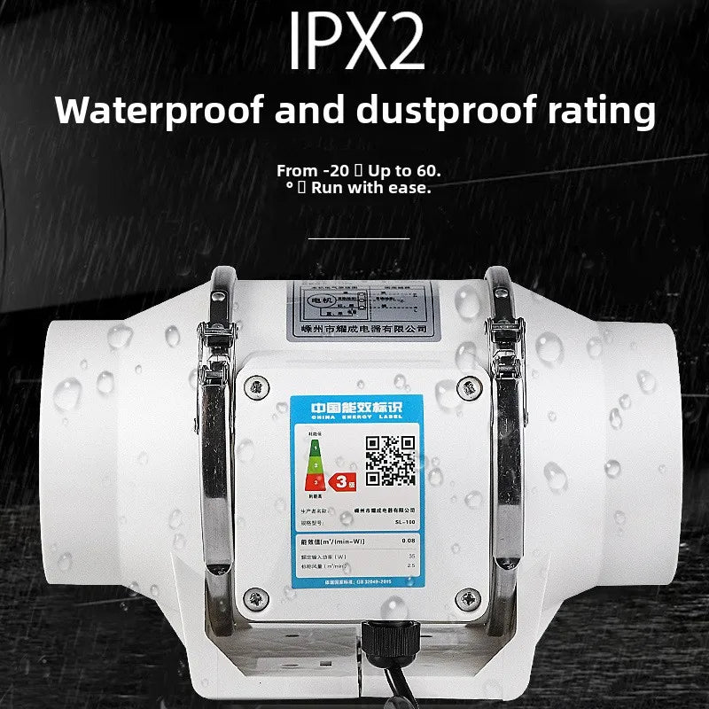 Exhaust Fan Home Mute Inline Duct Fan Bathroom Exhaust Fan Ventilation Equipment Kitchen Bathroom Wall Mounted Air Purifying Ve