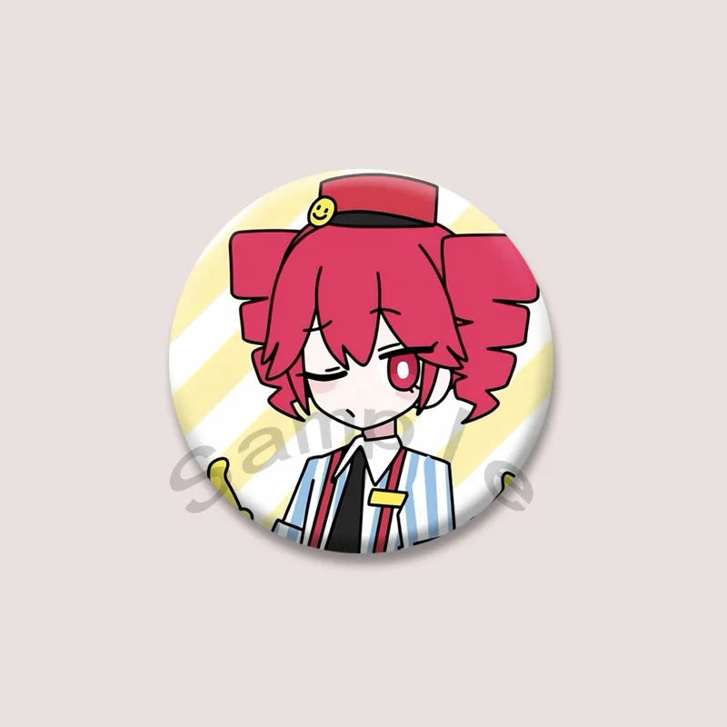 Kasane Teto Badge, Cute UTAU Anime Round Button Pin, Vocaloid Cosplay Brooch for Backpack Clothes, Collectible Gift for Fans