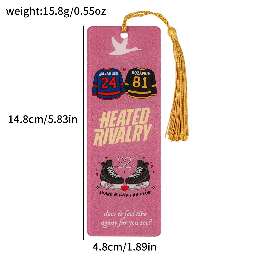 Heated Rivalry "themed fan acrylic bookmarks 1pc/4pcs - ice hockey CP elements+novel copy reading tags, sports BL readers