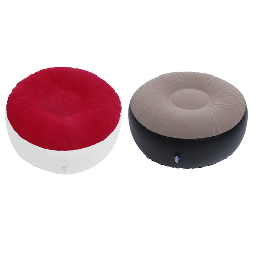 1Pc Inflatable Flocking Stool Multipurpose Lightweight Ergonomic Design Round Portable Inflatable Stool for Travel Camping
