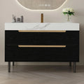 36" Modern Bathroom Vanity with Ceramic Sink – Sintered Stone Top, 4 Soft-Close Drawers, Sturdy Solid Wood Cabinet,, Customized