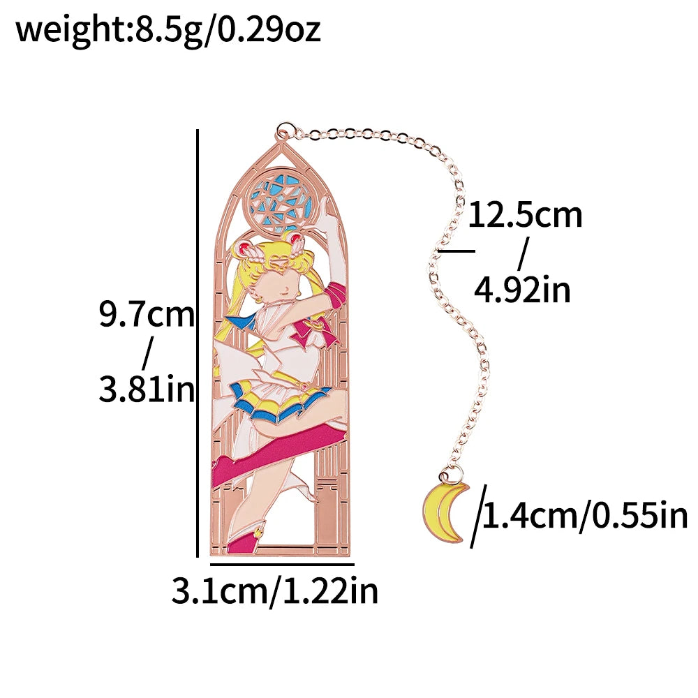 5 Style Beautiful Girl Soldier Book Mark Anime Girl Fan Collection Metal Bookmarks Gift for Book Lovers Women Reading Marker