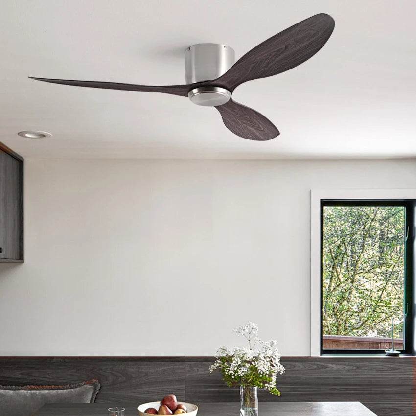 FUMANJIA Ultra-Thin DC Ceiling Fan with Remote - 6-Speed Silent, 3 ABS Blades, Ideal for Low Ceilings & Minim Spaces（No Light）