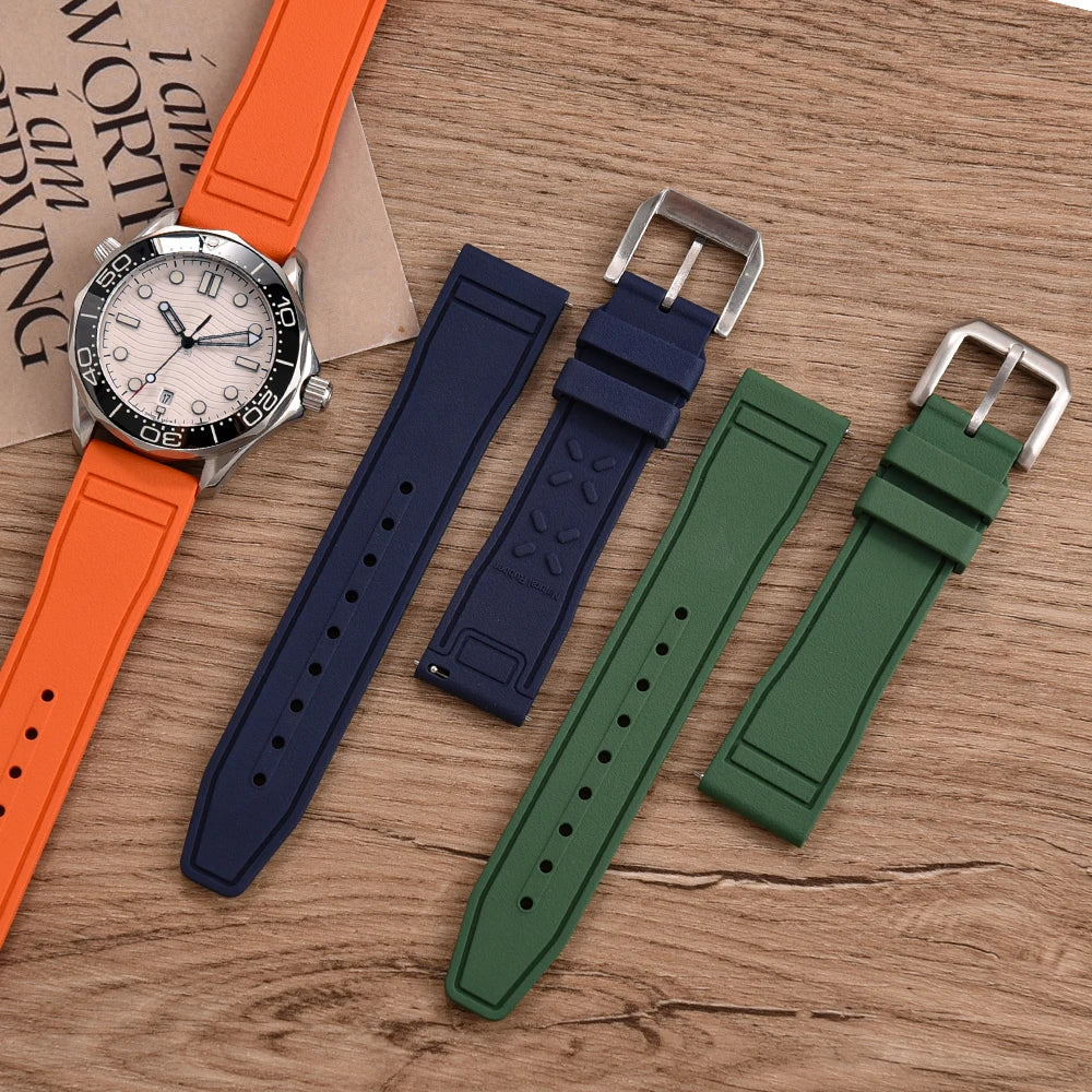 FKM Rubber Strap for IWC Big Pilot Mark Portugieser TOP GUN 20mm21mm 22mm Quick Release Strap Diving Sport Butterfly Buckle Band