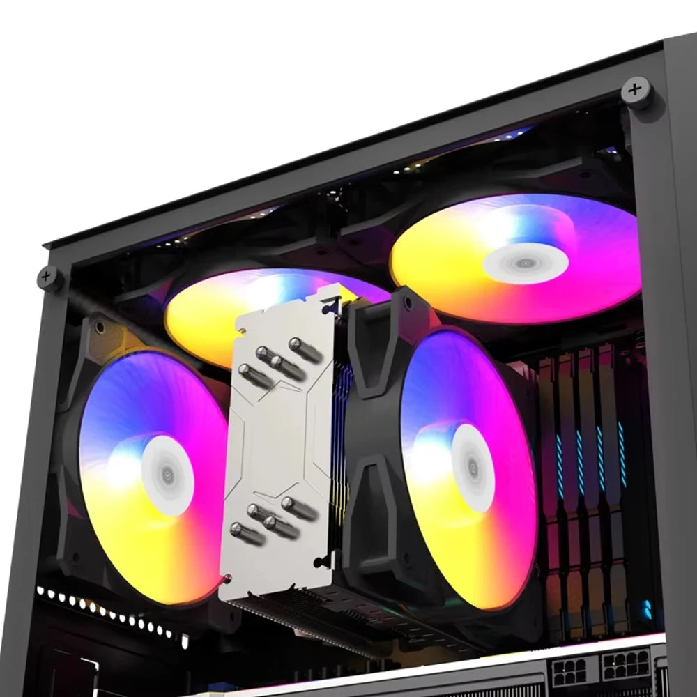 COOLCIRC P16 120mm RGB LED PC Case Fan Rainbow Heatsink 12V 4Pin 12CM CPU Cooler Silent Cooling Fan Low Noise Cooling Ventilador