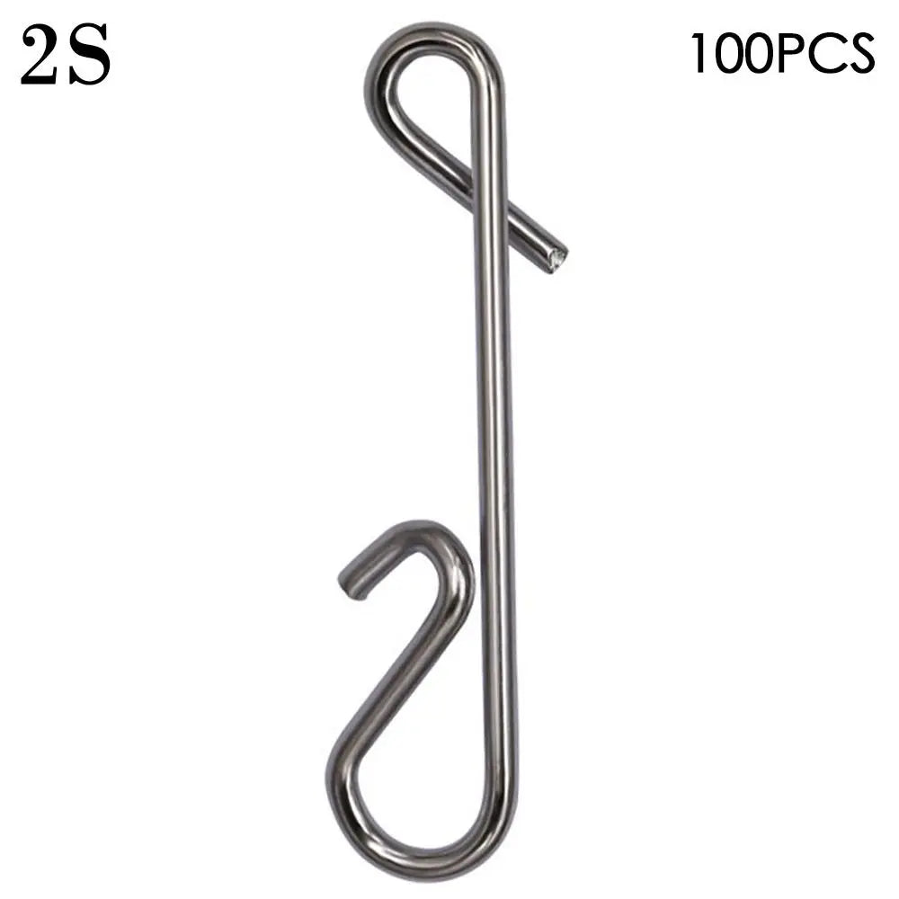 100 Pcs Stainless Steel Fishing Hanging Snap Swivel Lure Connectors Nice Snaps Barrel Swivel Rolling Snap Carp Fishing Tackle